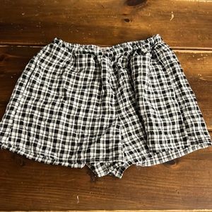 black and white shorts